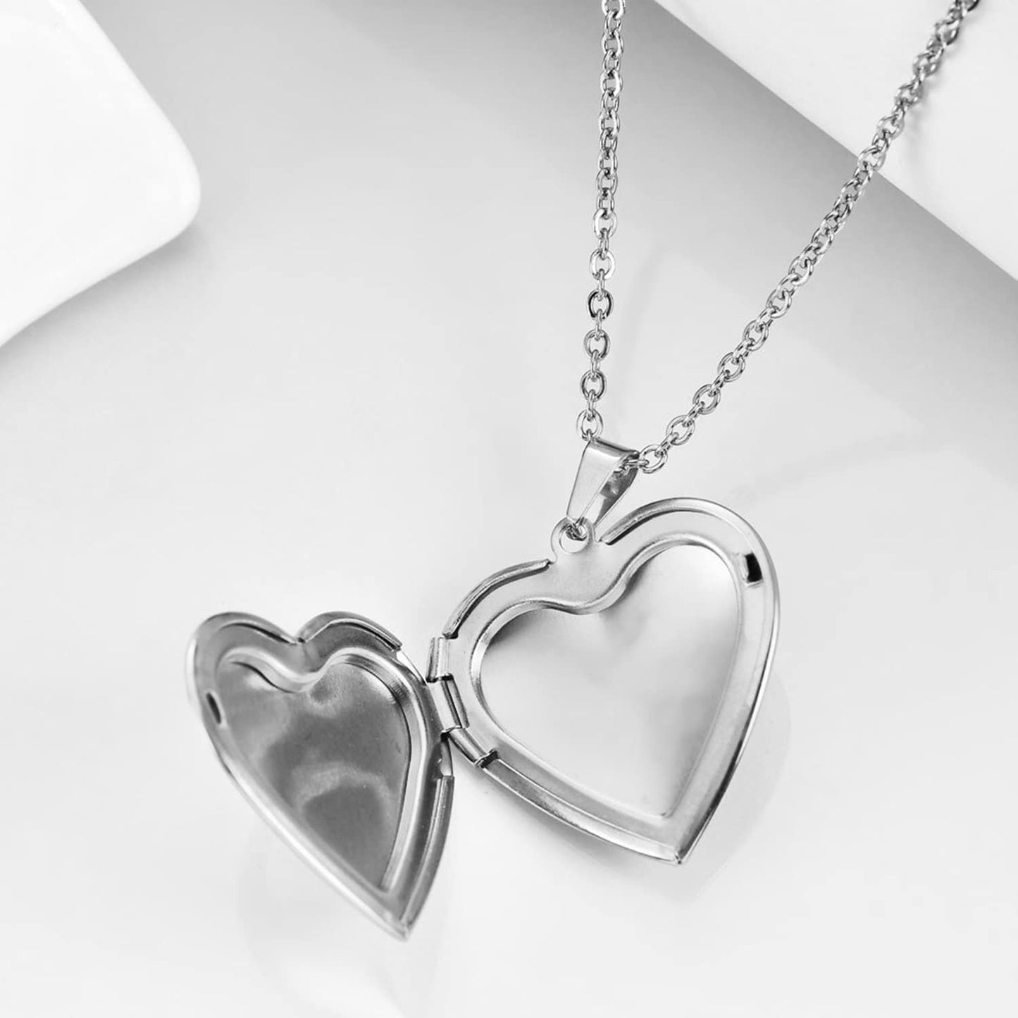 PHOCKSIN Forever In My Heart Locket Necklace For Women Lockets For Girlfriend That Hold Pictures Gifts For Christmas Mothers Day