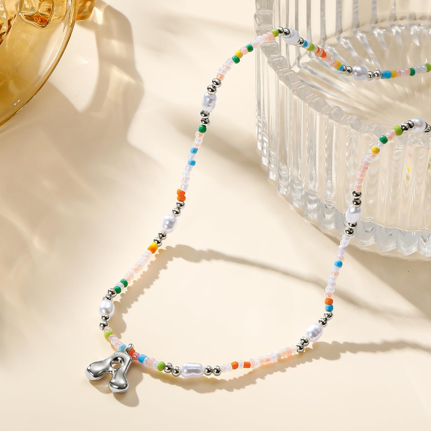 Ritach 7 8 9 10 Year Old Girl Gifts - Initial Necklace for Girls Jewelry Beaded Letter Z Necklace Silver Initial Necklaces for Women Gifts for 7 8 9 10 11 Year Old Girl Birthday Gift