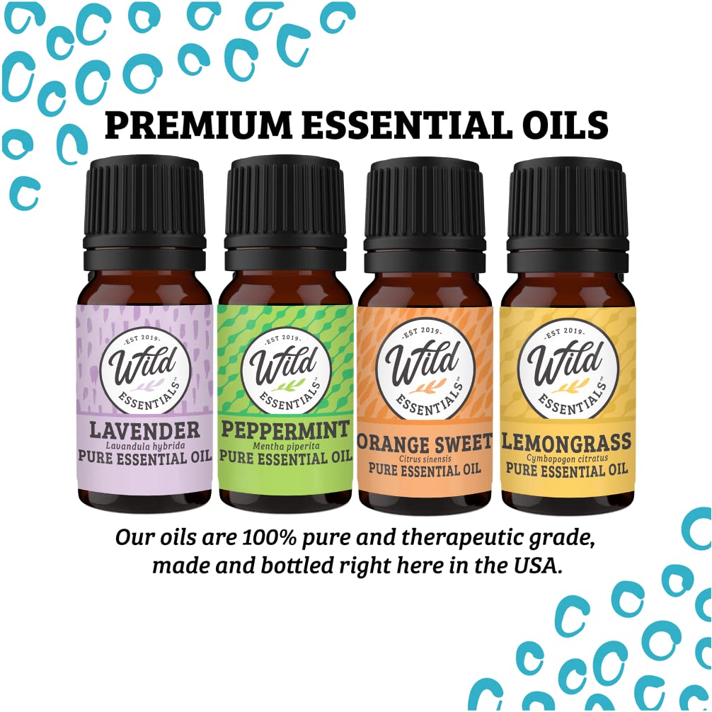 Wild Essentials Mother’s Heart Necklace Essential Oil Diffuser Kit, Lavender, Lemongrass, Peppermint, Orange Oils, 12 Refill Pads, Calming Aromatherapy Gift Set, Customizable Color Changing, Perfume