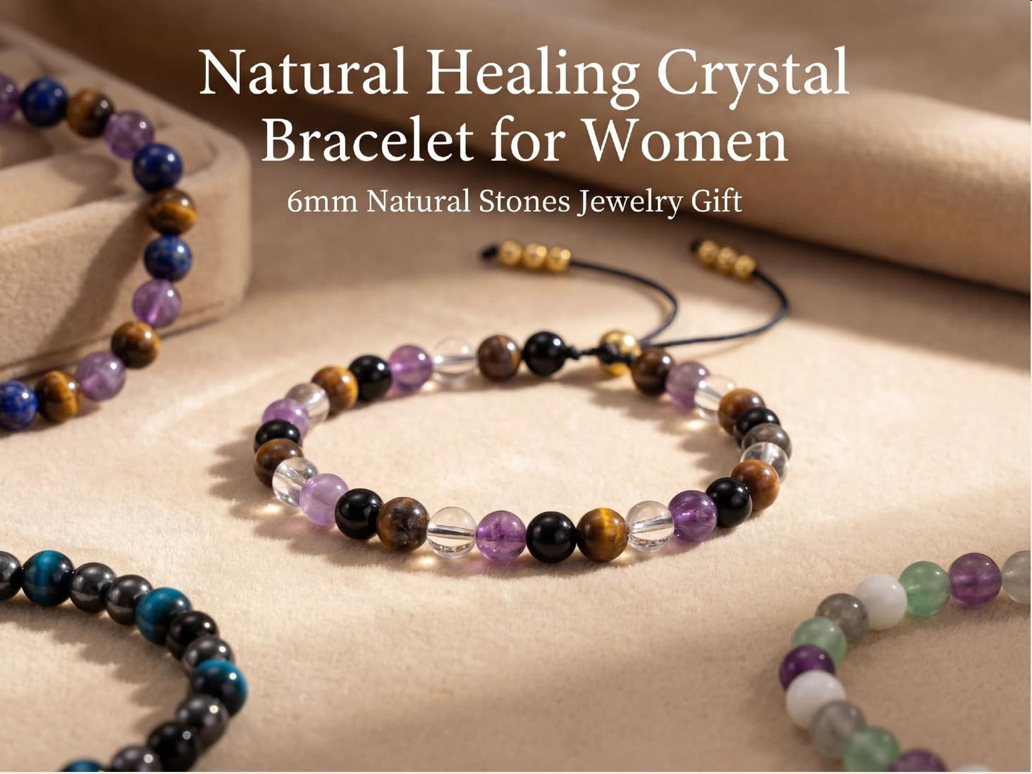 NUKAYAI Retirement Gifts for Women Friends Farewell Going Away Gifts for Coworkers Leaving Divorce Graduation Gift for Women Sister Daughter Bracelets Healing Crystals Bracelet for Your Next Chapter