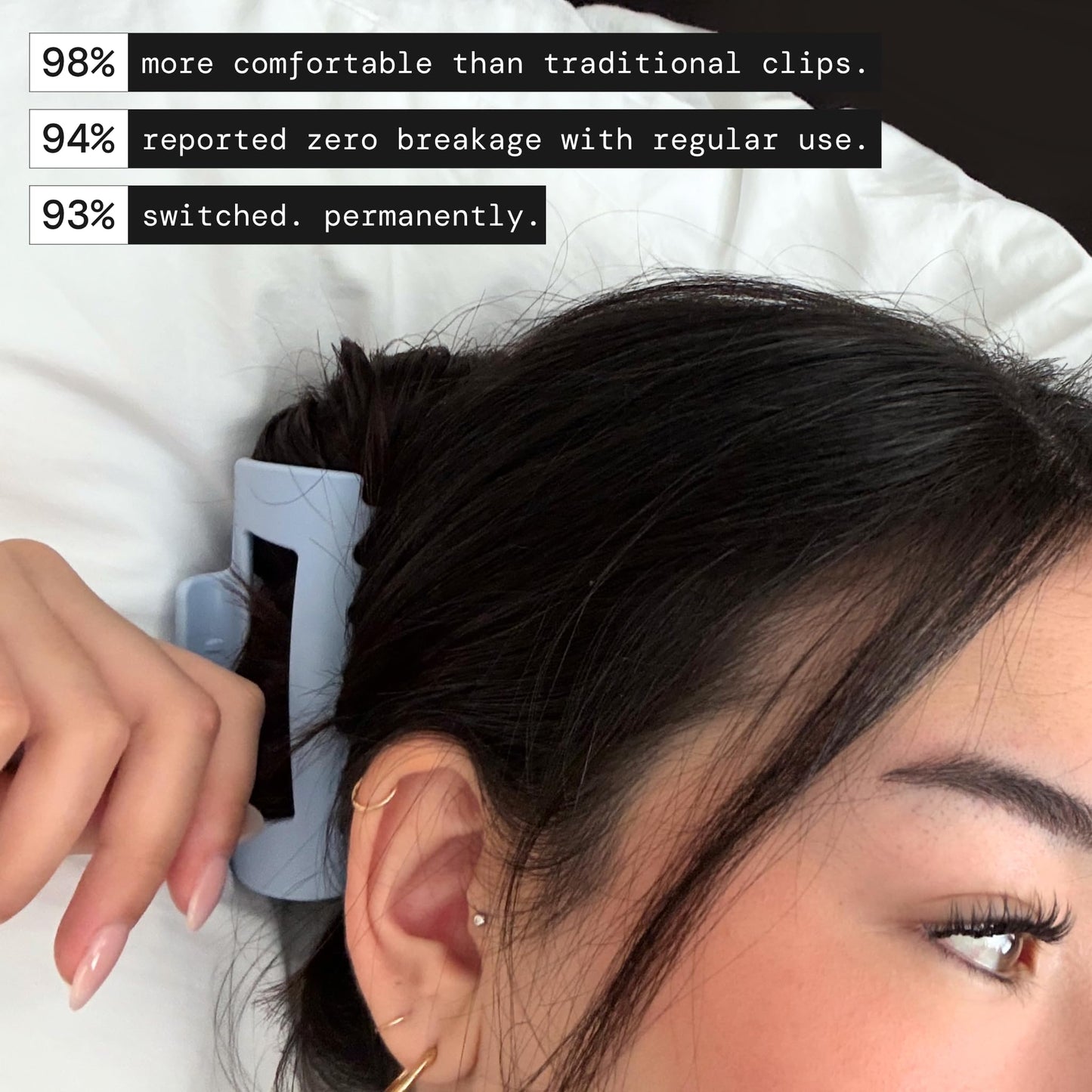 The Original Mello Charm Cloud Clip Hair Claw Clip Squishy Claw Clip Made in Korea Patent Pending 30021976 (Medium Black Clip, 4 Charms)