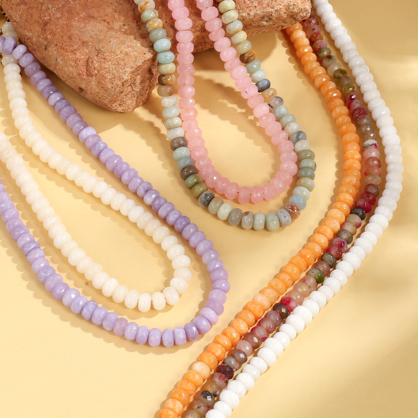 Badu Pomegranate Gemstone Beaded Necklace for Women Natural Stone Bead Beach Choker Necklace Fashion Trendy Jewelry Gifts